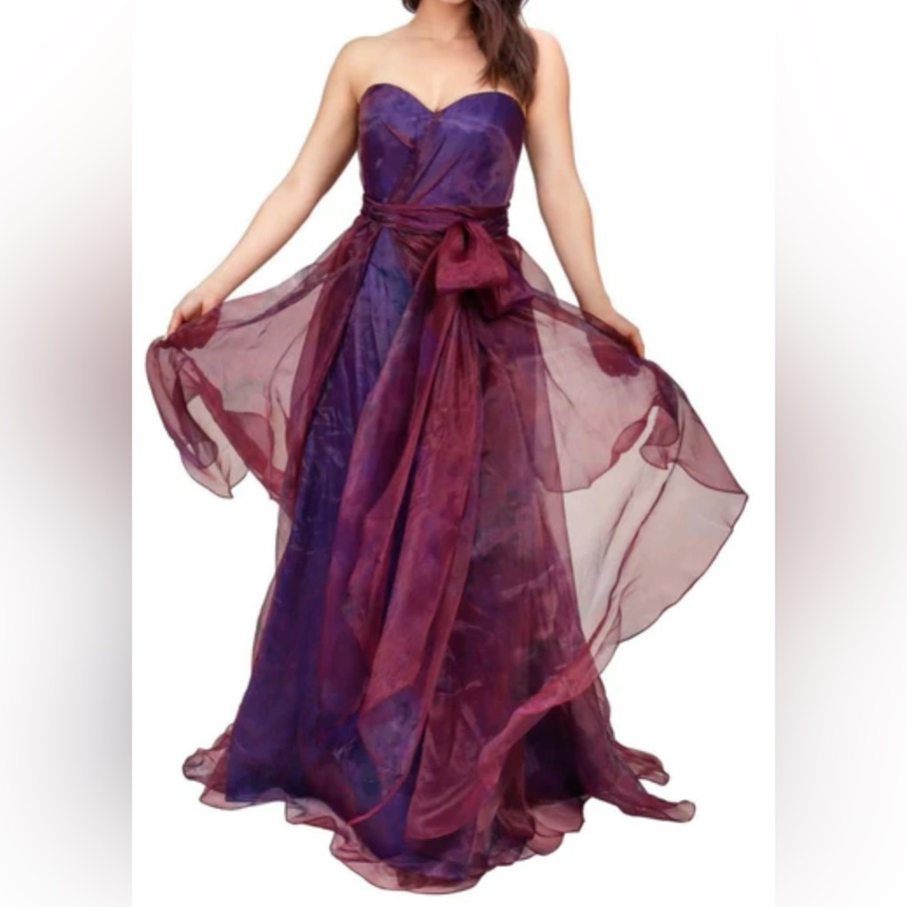 NWT Rene Ruiz Collection Strapless Sweetheart Organza Gown Size 6